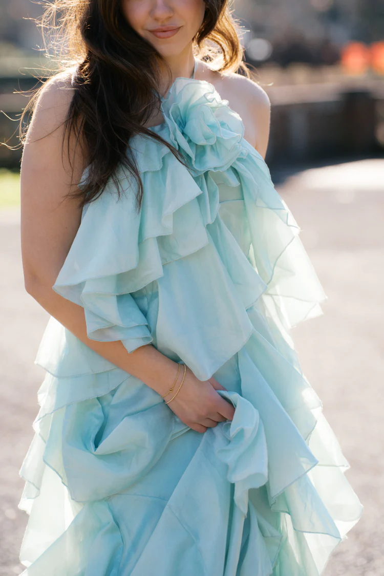 Pre-Order - Amal Tiered Ruffle Maxi Dress - Seafoam Green - 5/20 - Image 4
