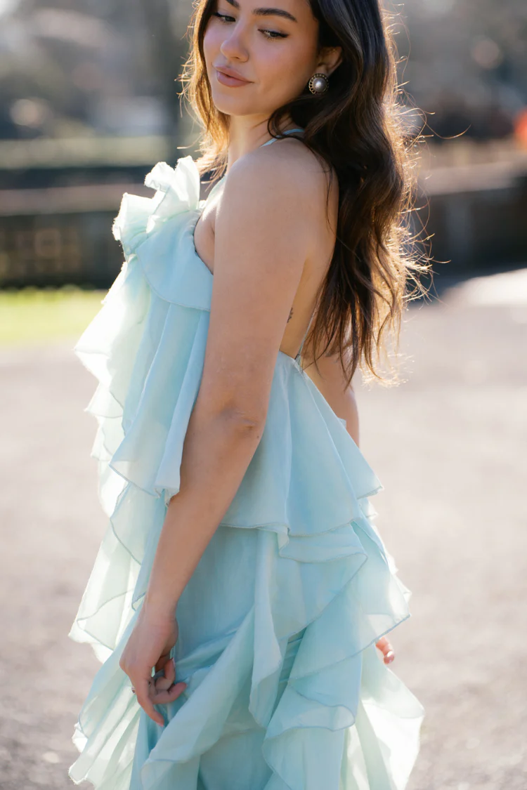 Pre-Order - Amal Tiered Ruffle Maxi Dress - Seafoam Green - 5/20 - Image 5