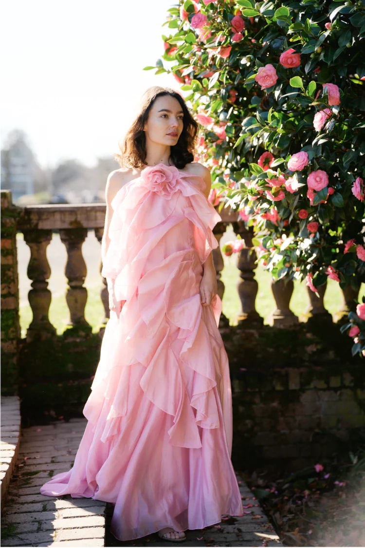Pre-Order - Amal Tiered Ruffle Maxi Dress - Rose - 5/20 - Image 4
