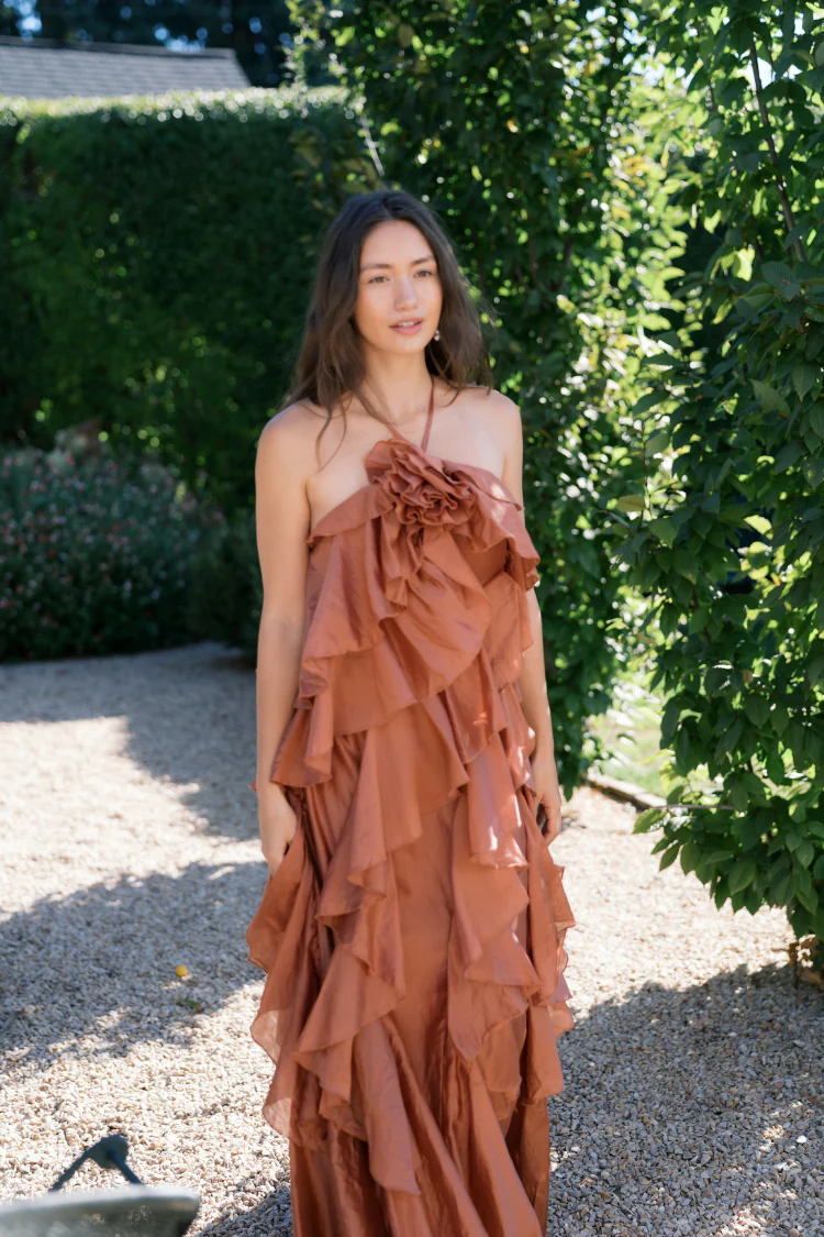 Pre-Order - Amal Tiered Ruffle Maxi Dress - Terracotta - 5/20 - Image 3