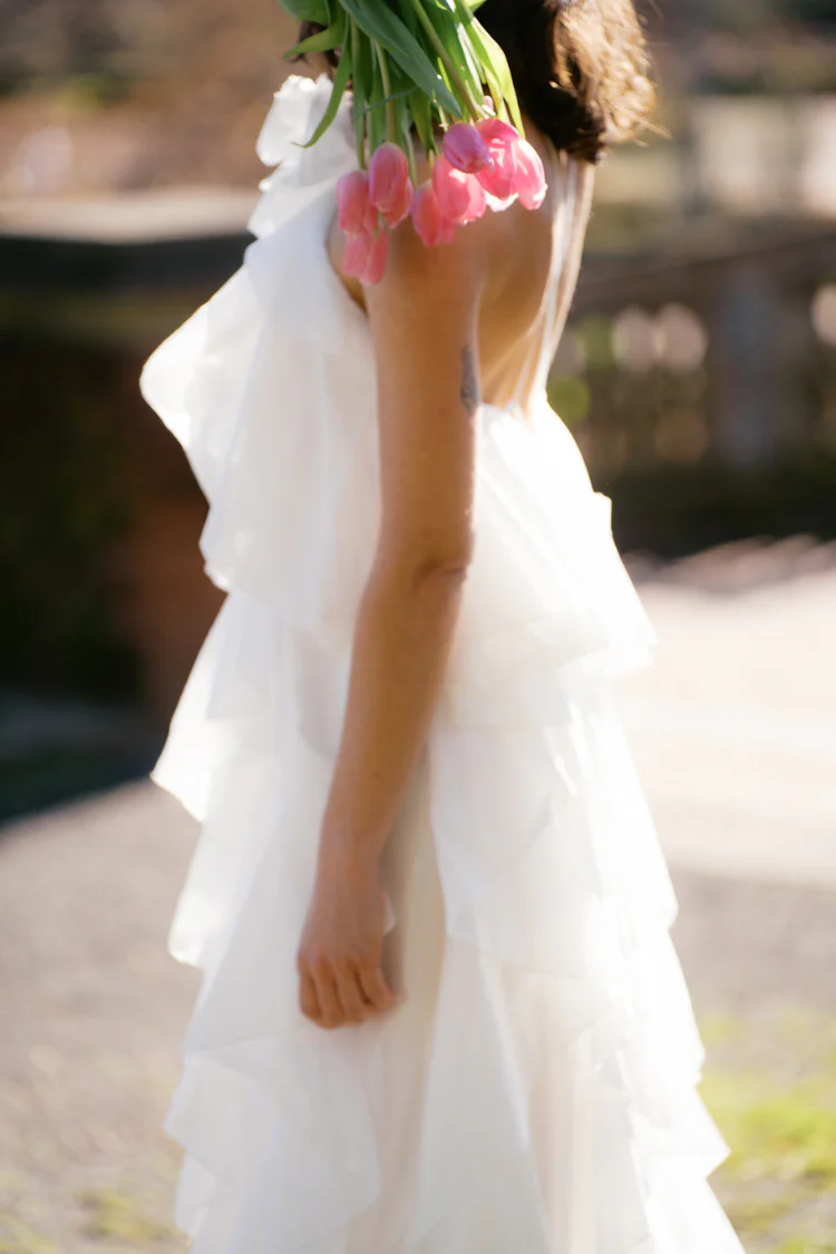 Amal Tiered Ruffle Maxi Dress - White - Image 3