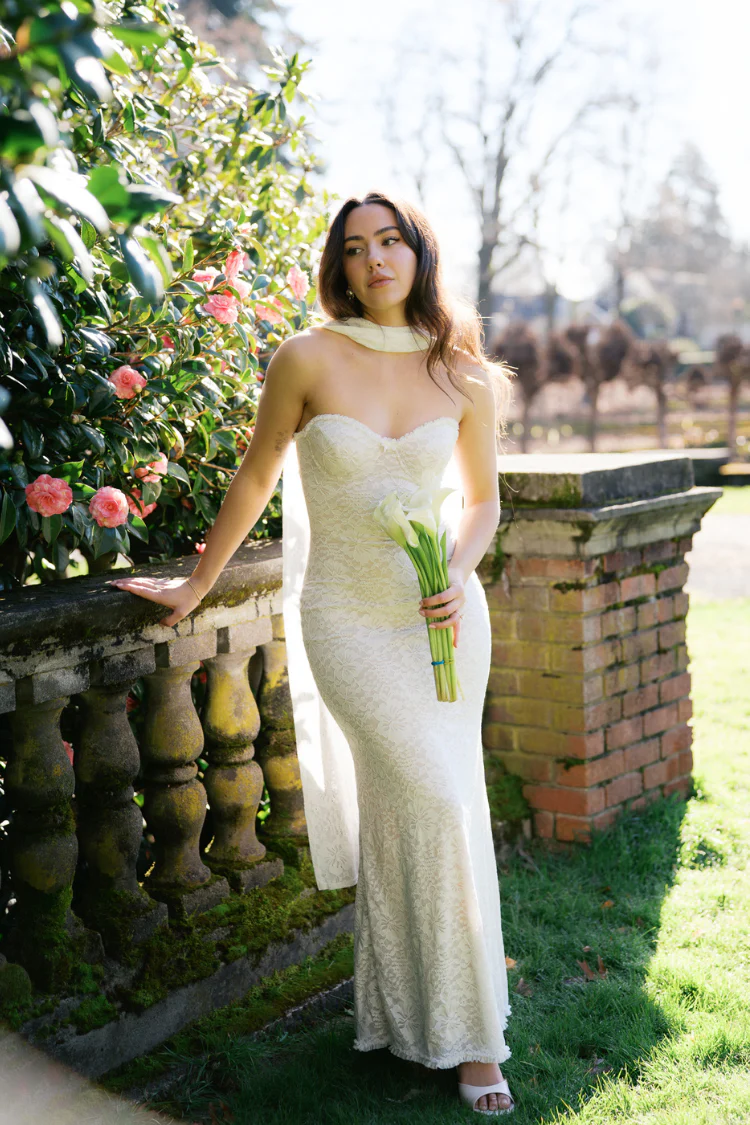 Amana Strapless Scarf Maxi Dress - White - Image 3