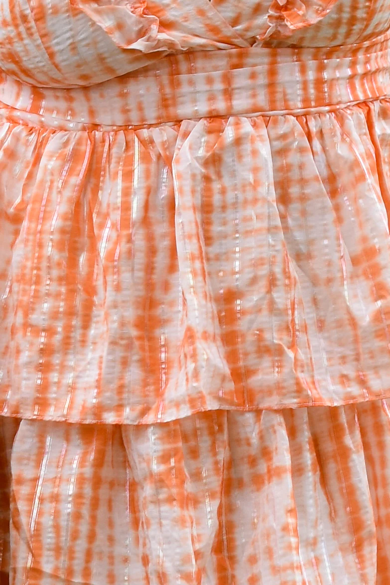 Anastasia Orange Tie Dye Ruffle Maxi Dress - Image 7