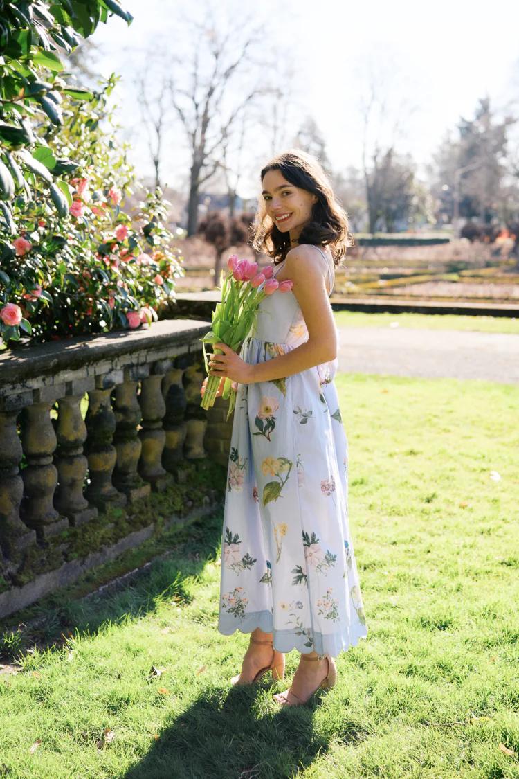 Andrine Wildflower Midi Dress - Blue Floral - FINAL SALE - Image 3