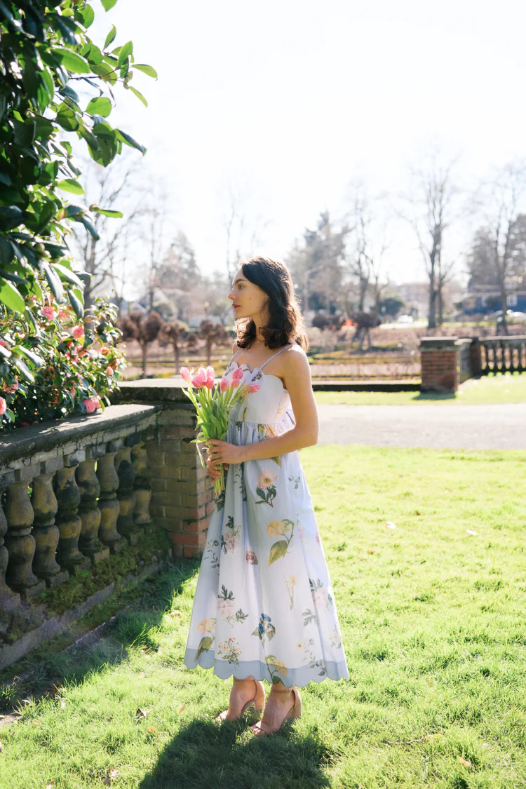 Andrine Wildflower Midi Dress - Blue Floral - FINAL SALE - Image 4