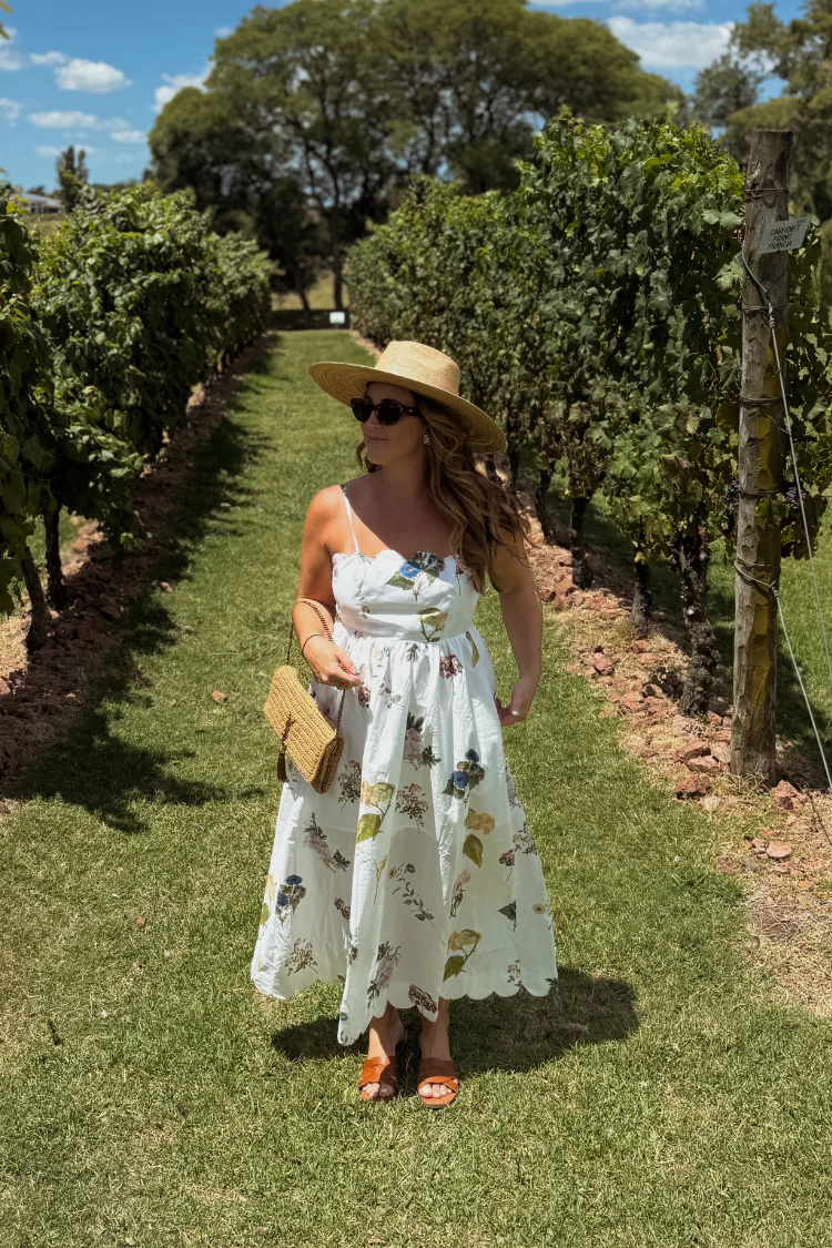 Andrine Wildflower Midi Dress - White Floral - Image 5