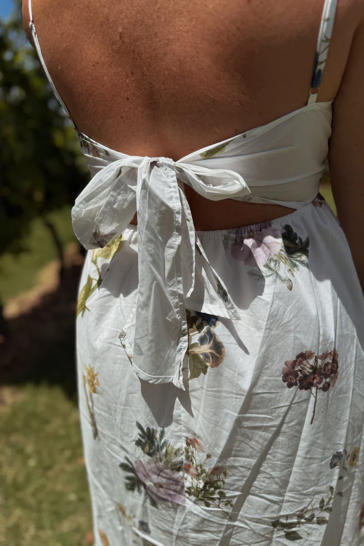 Andrine Wildflower Midi Dress - White Floral - Image 6