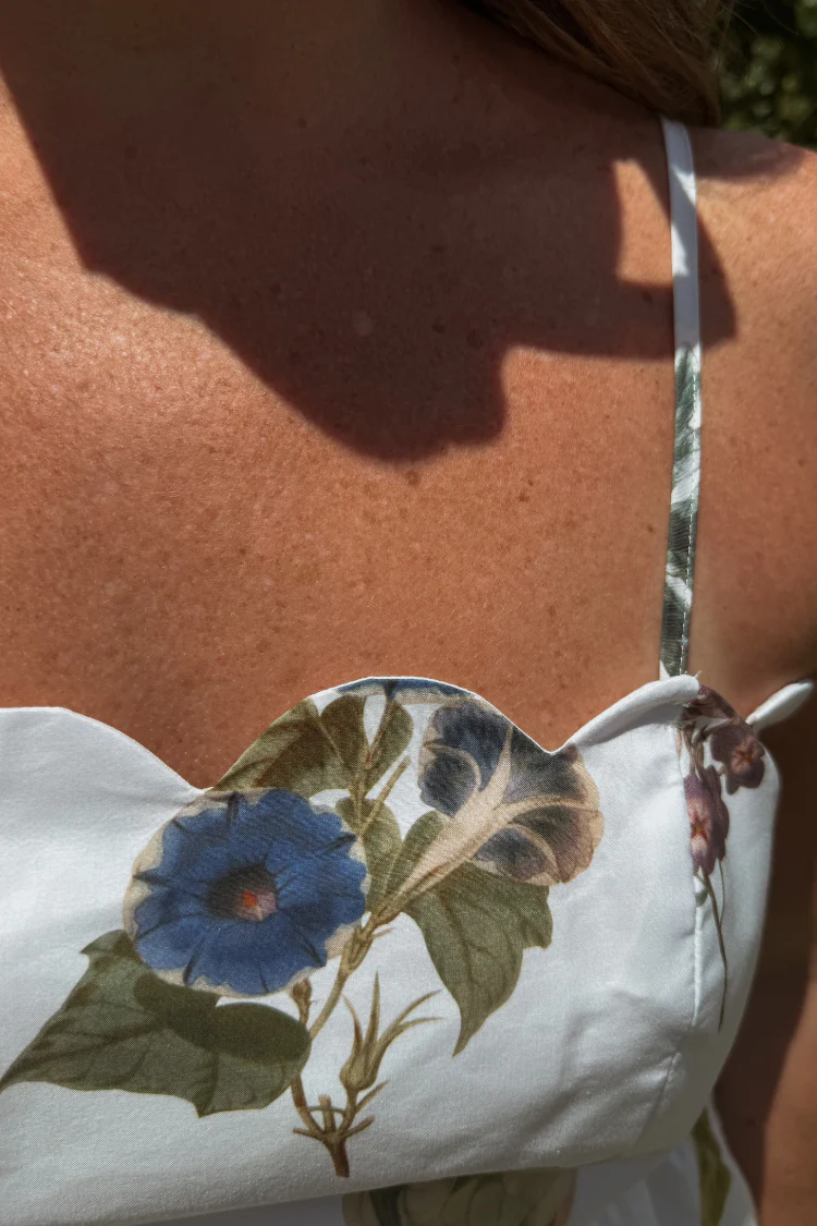 Andrine Wildflower Midi Dress - White Floral - Image 8