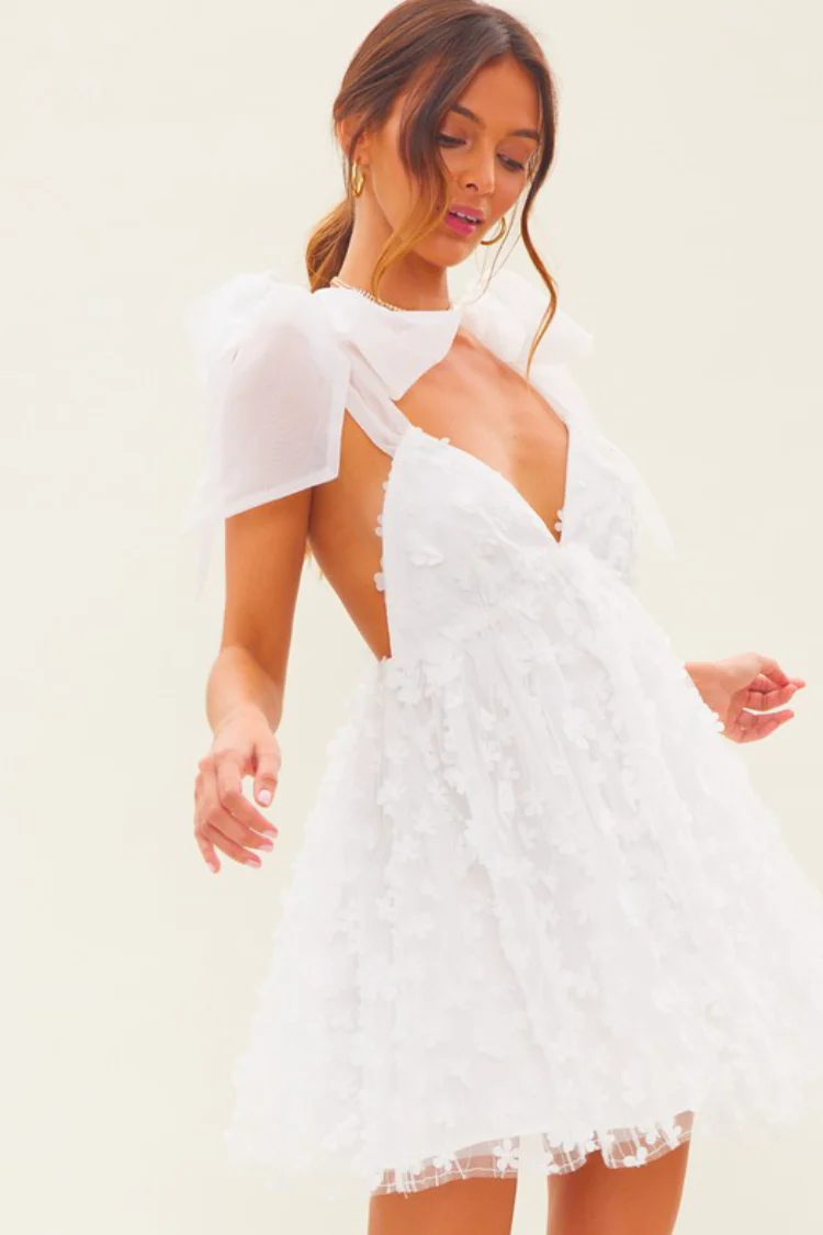 Aria 3D Floral Mini Dress - FINAL SALE - Image 6