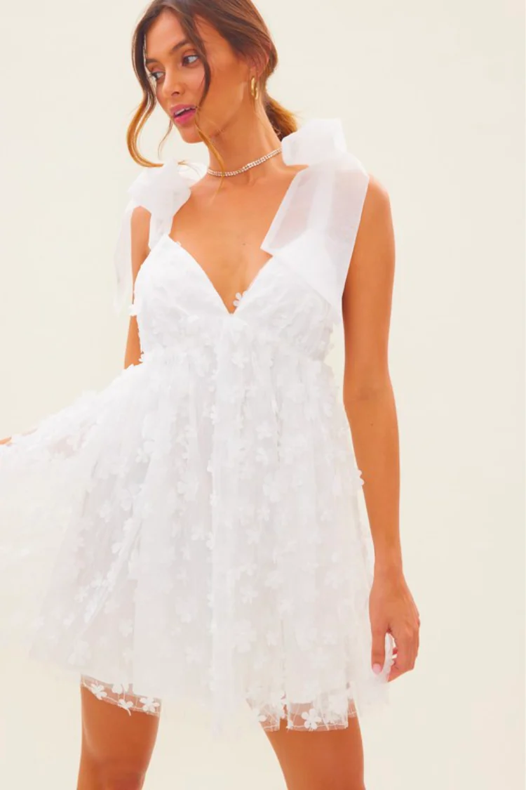 Aria 3D Floral Mini Dress - FINAL SALE - Image 7