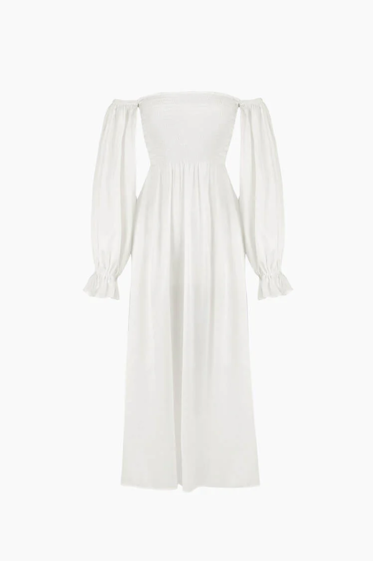 Atlanta Silk Dress - White - Image 4