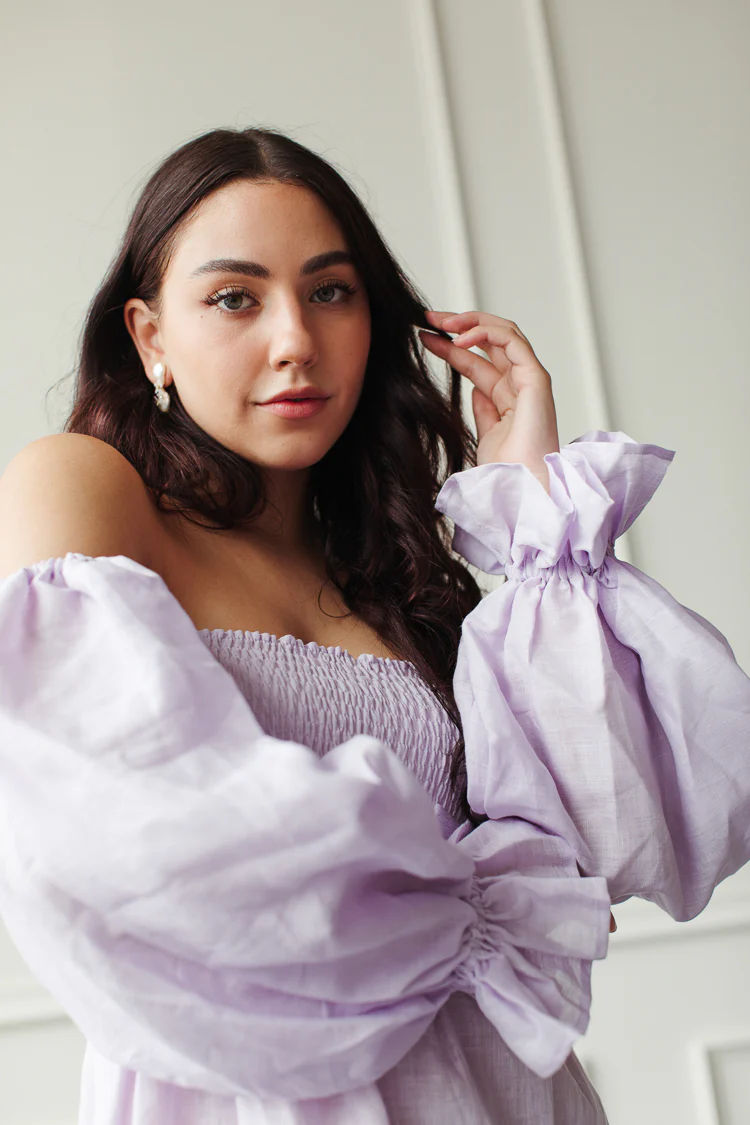 Atlanta Linen Dress - Lavender - FINAL SALE - Image 3