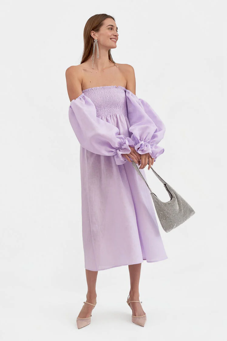 Atlanta Linen Dress - Lavender - FINAL SALE - Image 5