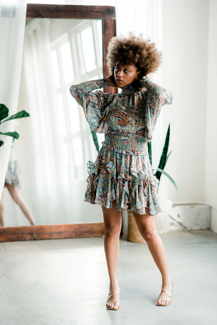 Averie Paisley Minidress - FINAL SALE - Image 4