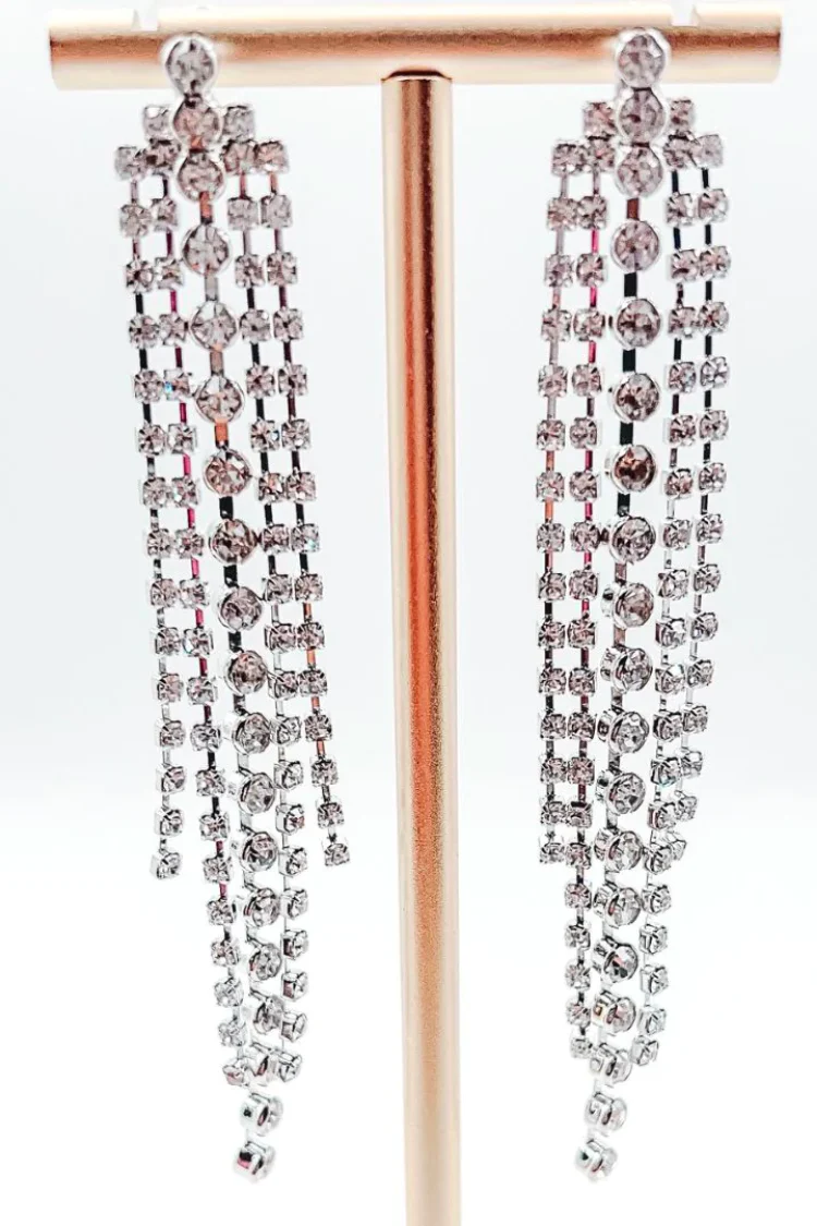 Be Dazzled Silver Earring - Image 2