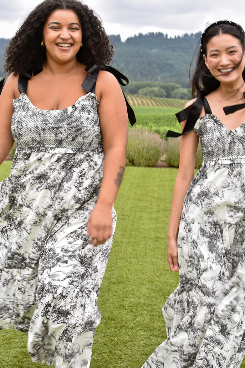 Beatrice Black and White Toile Maxi Dress - Image 7