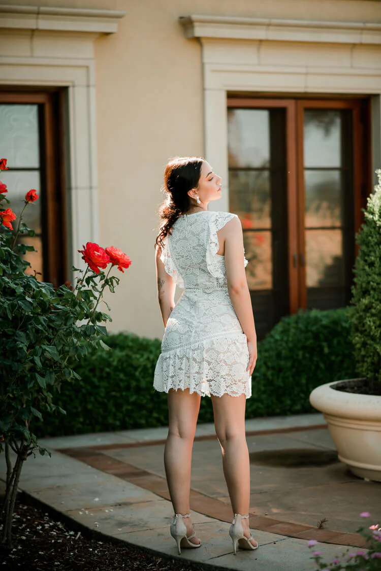Billie V-Neck Lace Mini Dress - FINAL SALE - Image 3