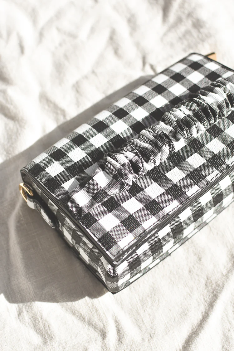 Black and White Gingham Clutch - Image 4