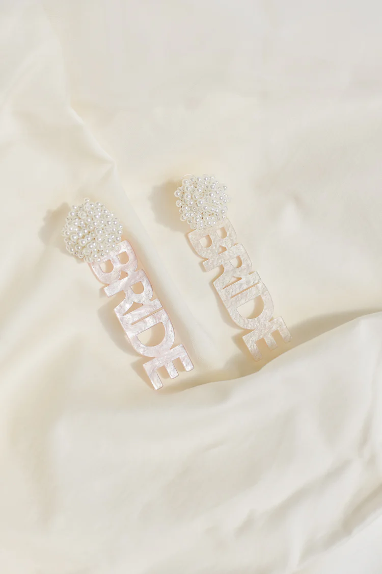Bride Acrylic Dangle Earrings - Image 3