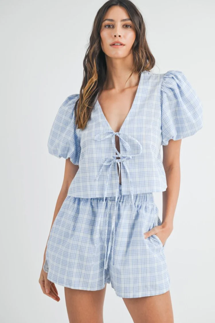 Bronte Bow Tie Shorts Set - FINAL SALE - Image 3
