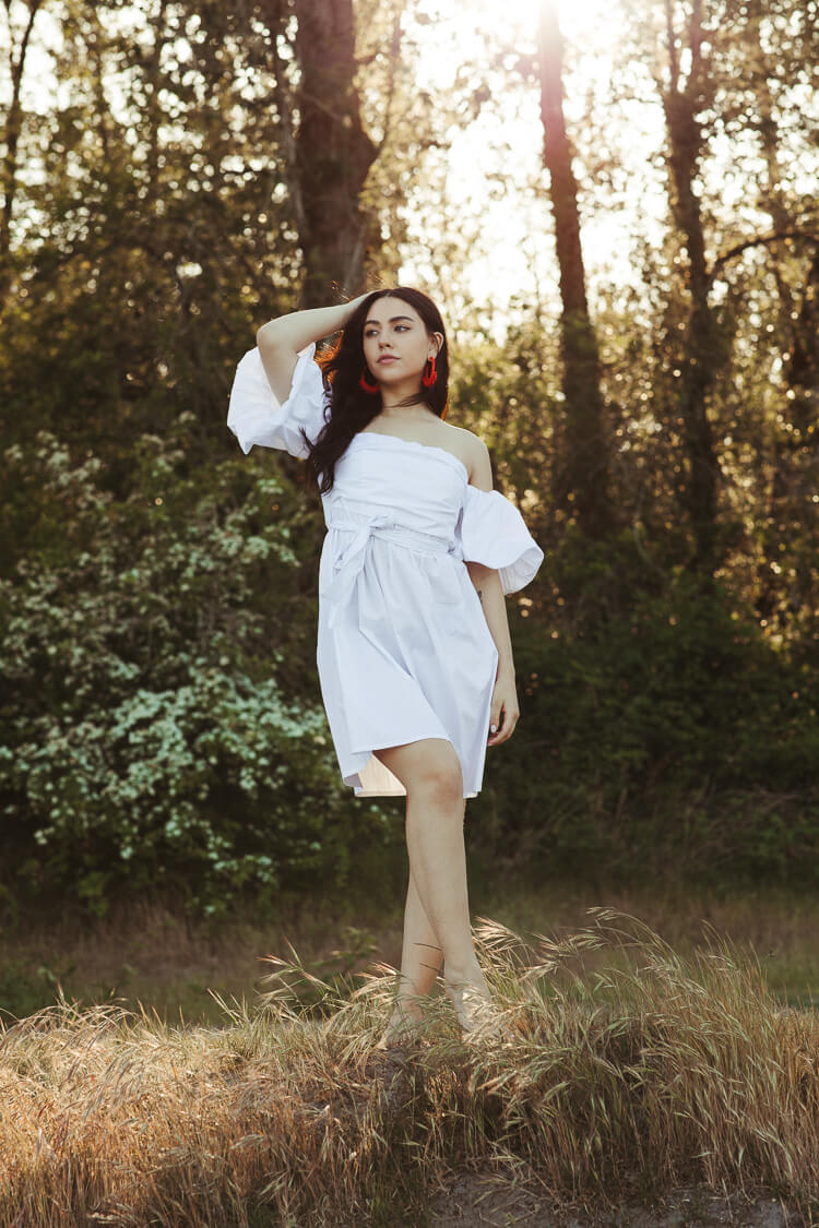 Celeste Off the Shoulder White Mini Dress - FINAL SALE - Image 3