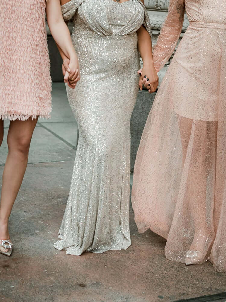 Natasha Champagne Sequin Gown - Image 3