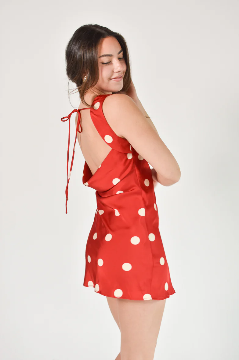 Cherry Red Polka Dot Mini Dress - FINAL SALE - Image 6
