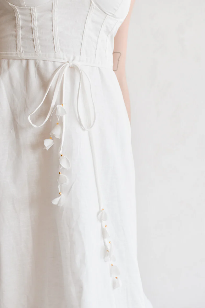 Chiara White Bustier-Style Midi Dress - Image 8