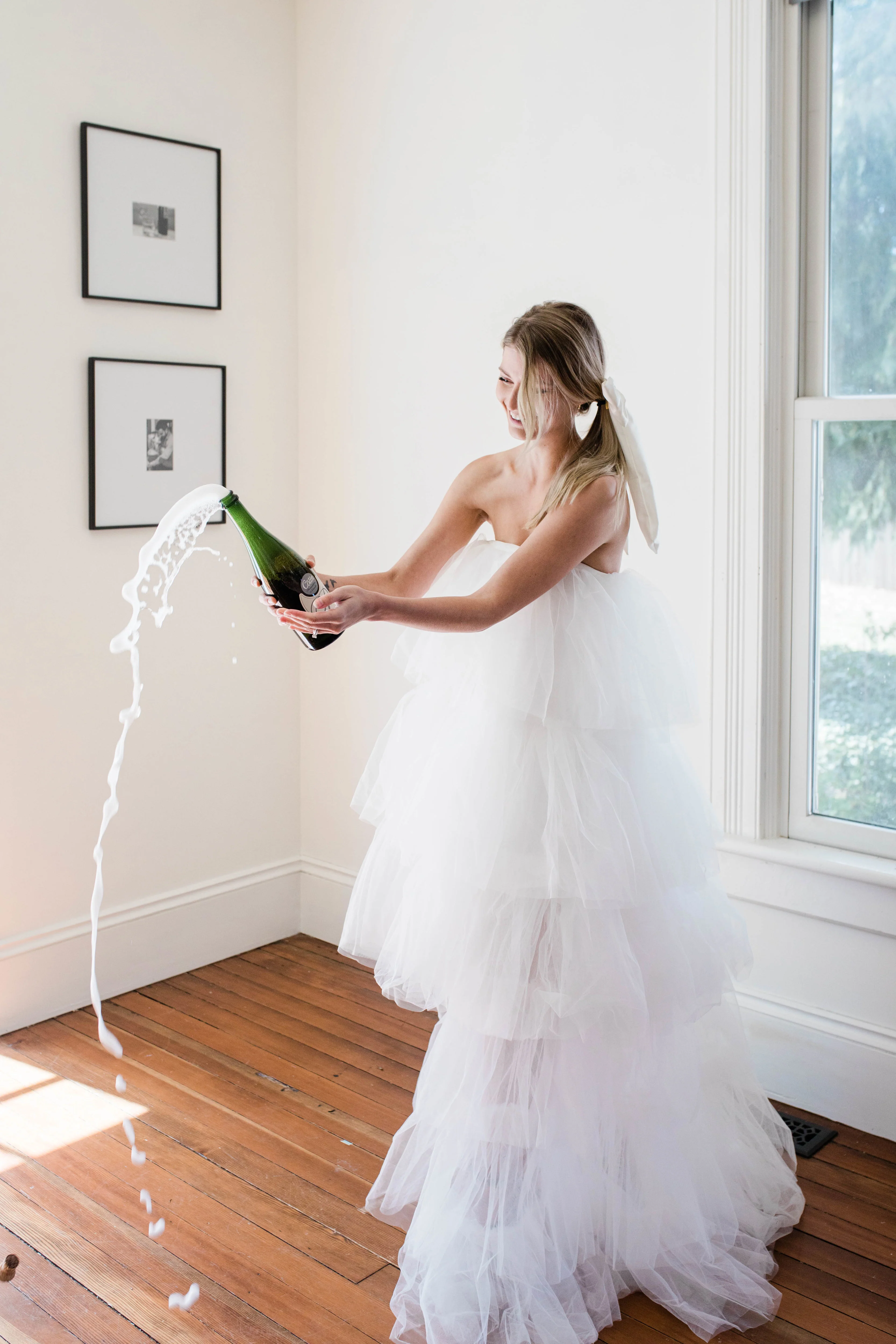 Chloe White Tulle High-Low Maxi Dress - Image 3