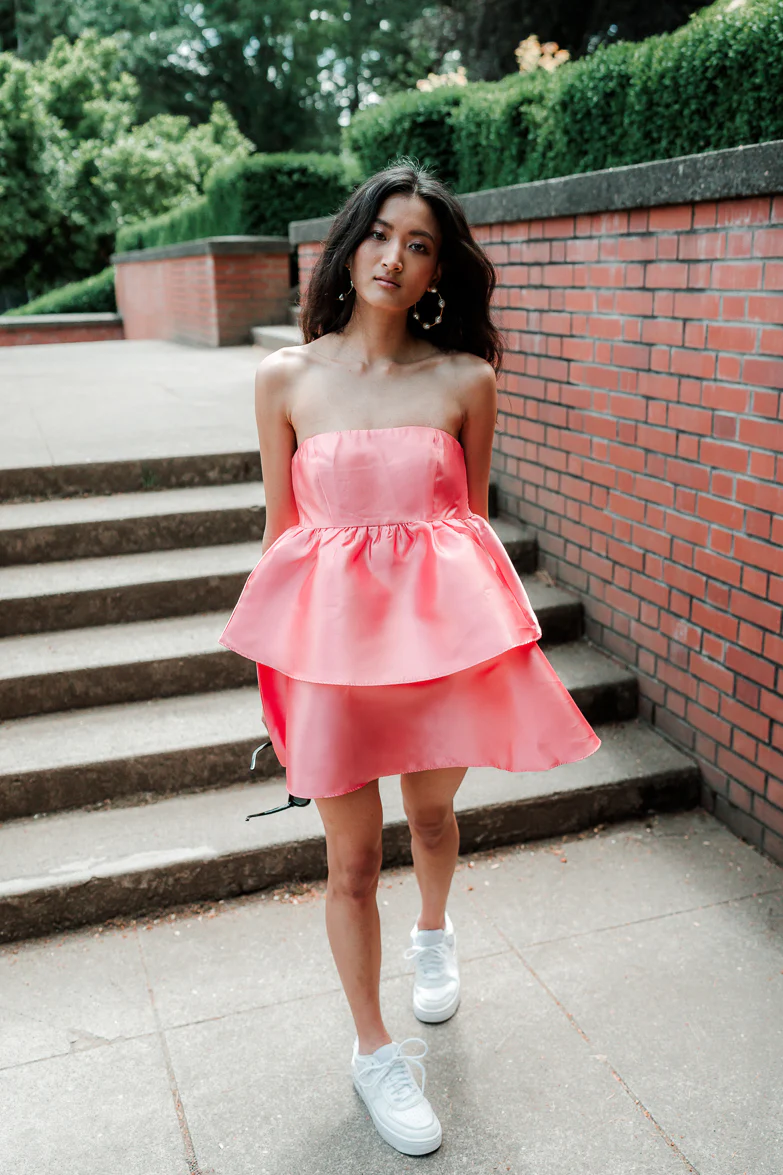 City Lights Tiered Mini Dress - Pink - Image 5