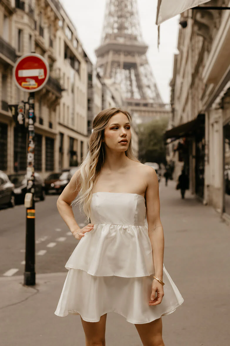 City Lights White Tiered Mini Dress - FINAL SALE - Image 7