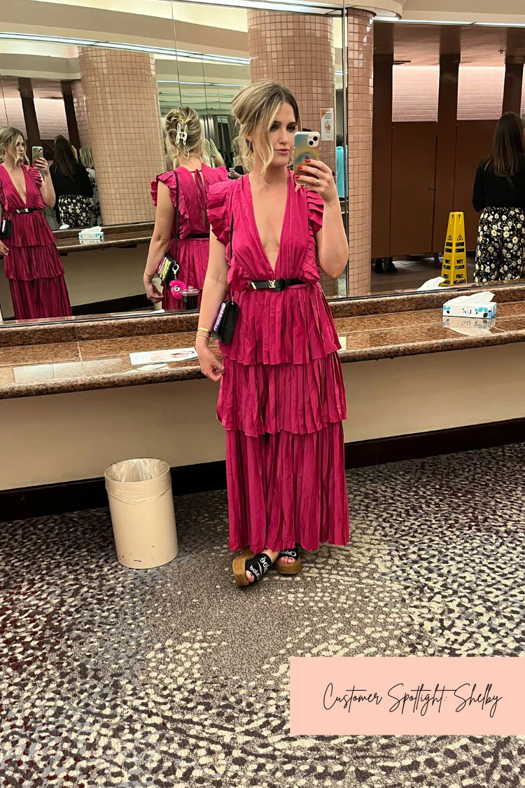 Clara Ruffle Tier Maxi Dress - Pink - Image 3