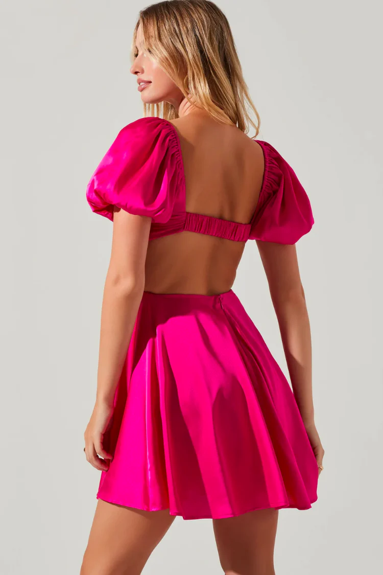 Clarita Cutout Puff Sleeve Mini Dress - FINAL SALE - Image 3
