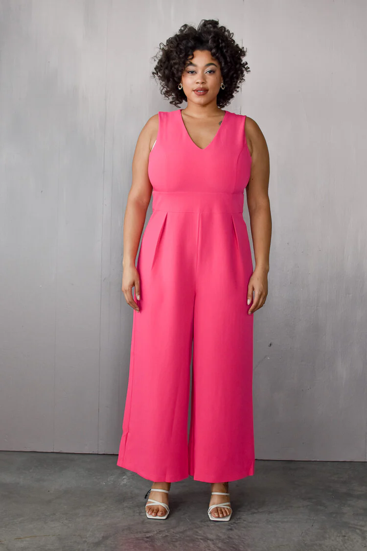 Aldridge Classic Pink Wide Legged Jumpsuit - Image 3