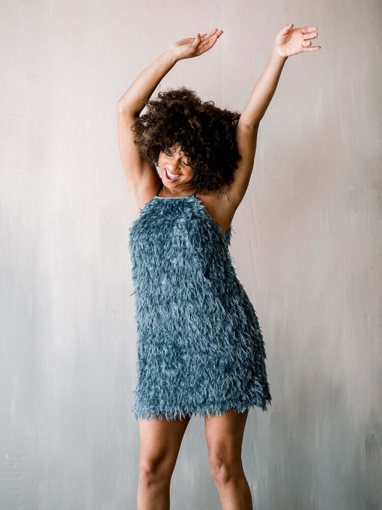 Dawn 3D Fringe Mini Dress - Blue - FINAL SALE - Image 4