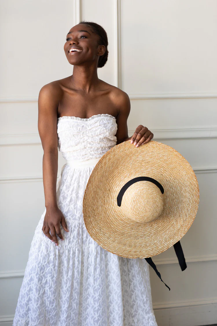Daydreamer Straw Hat with Ribbon Tie - Image 3