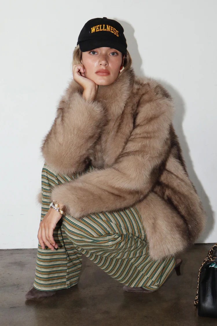 Faux Fur Collar Button Jacket - FINAL SALE - Image 6