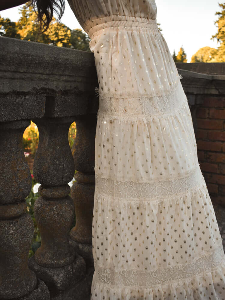 Genevieve Gold Dot Dress - Ivory - FINAL SALE - Image 5