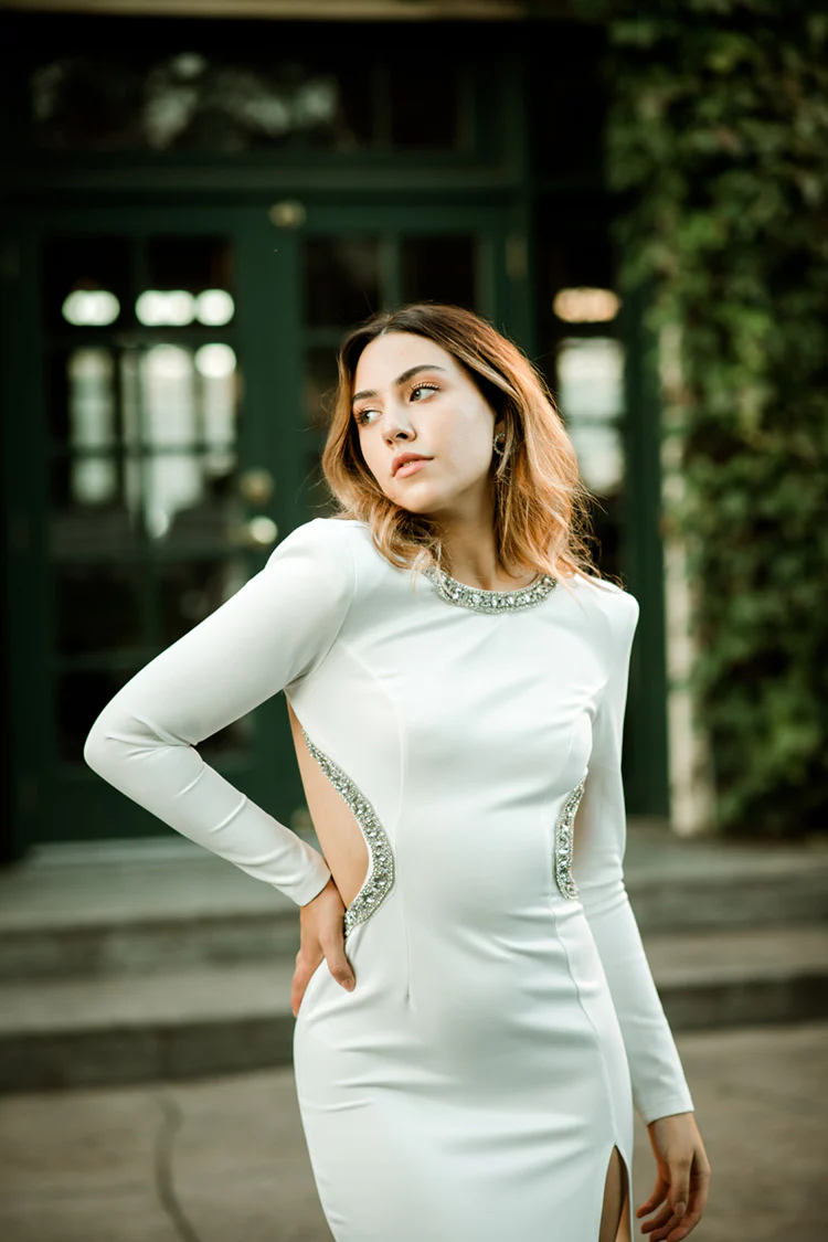 Gigi White Maxi with Rhinestone Trim - FINAL SALE - Image 4