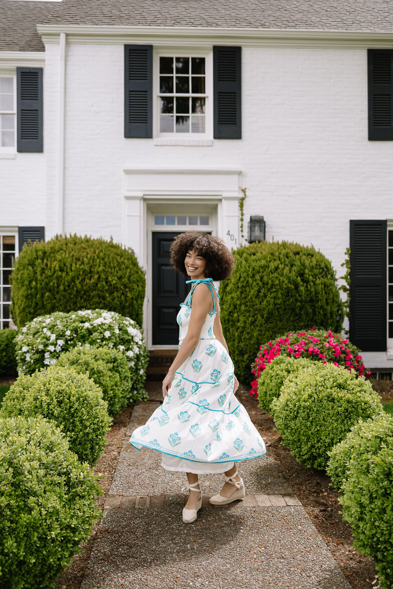 Hillstone Block Print Midi Dress - Image 4