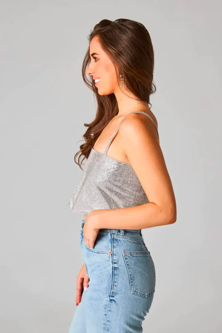 Girly Girl Rhinestone Crop Top - Image 3