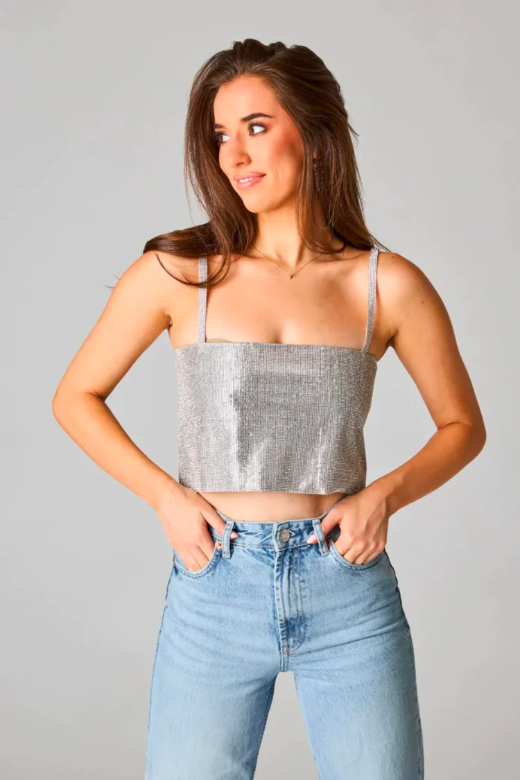 Girly Girl Rhinestone Crop Top - Image 4