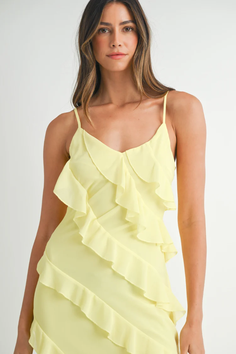 Gisele Yellow Ruffle Maxi Dress - FINAL SALE - Image 5
