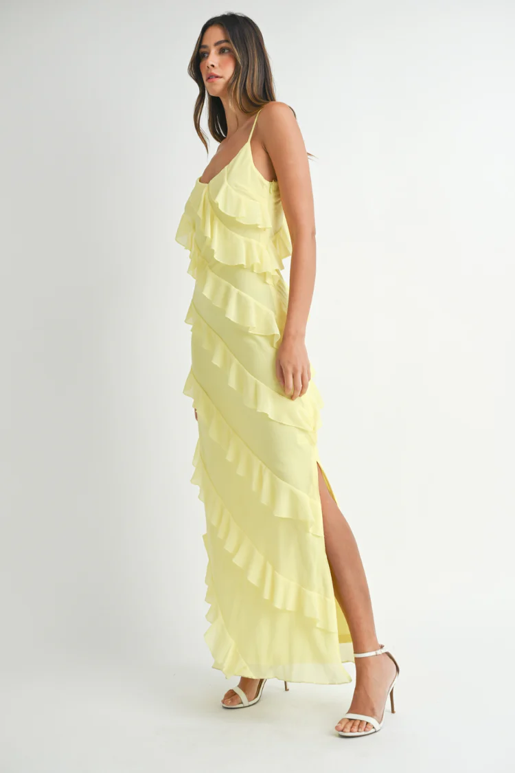Gisele Yellow Ruffle Maxi Dress - FINAL SALE - Image 7