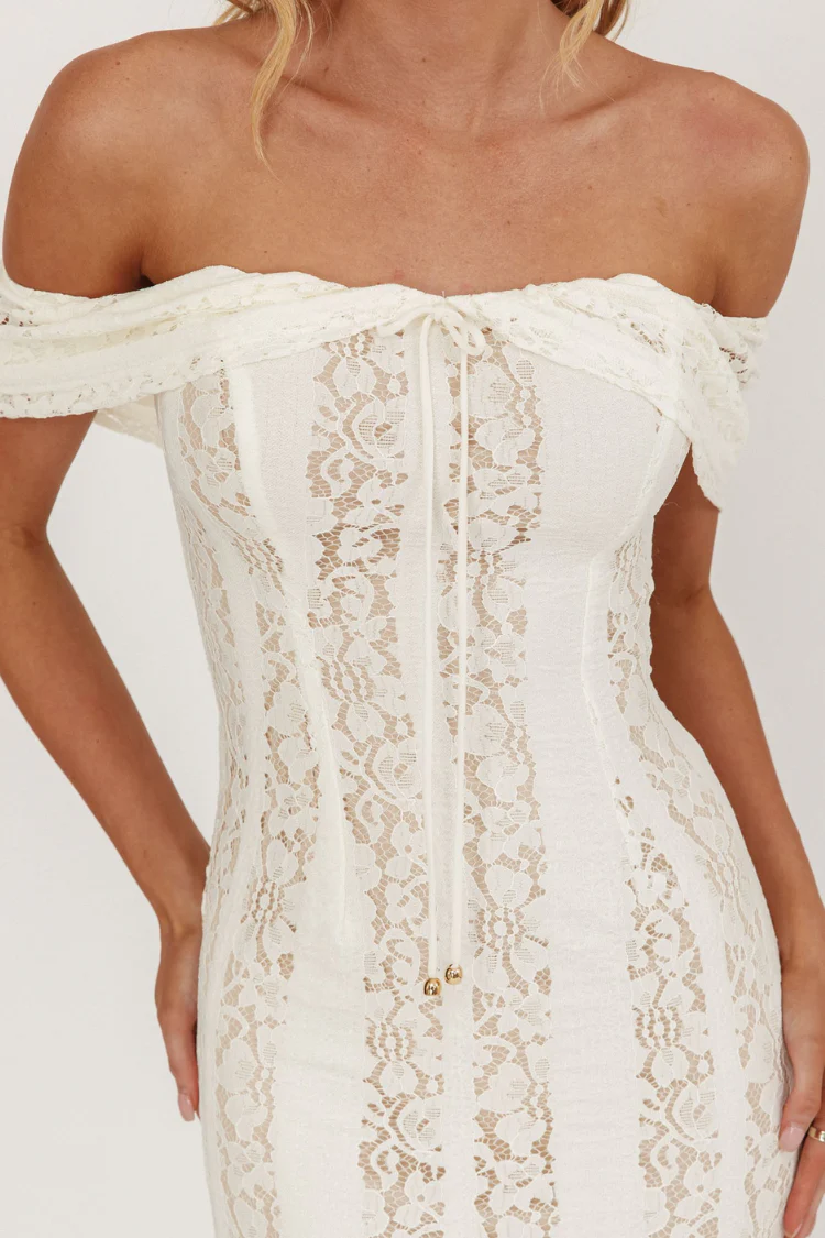 Grace Romantic Lace Off-Shoulder Maxi Dress - Image 3