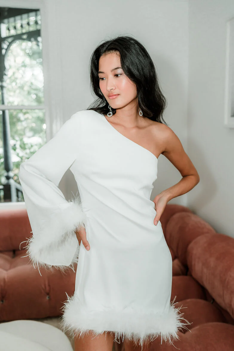 Guinevere Feather-Trim Dress - Image 4
