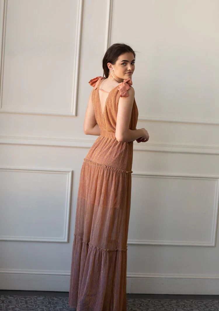 Halle Shoulder Tie Deep V Maxi - Image 3