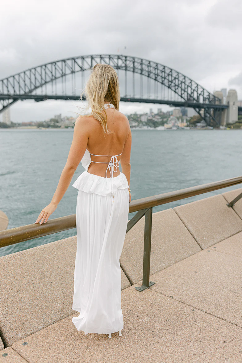 Harbour Plunge Maxi Dress - White - Image 6