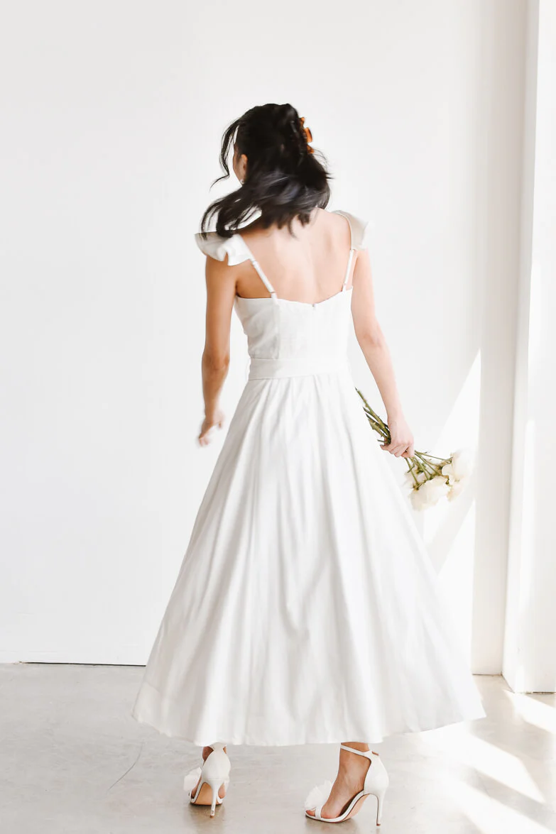 Francoise White Corset Midi Dress - Image 5