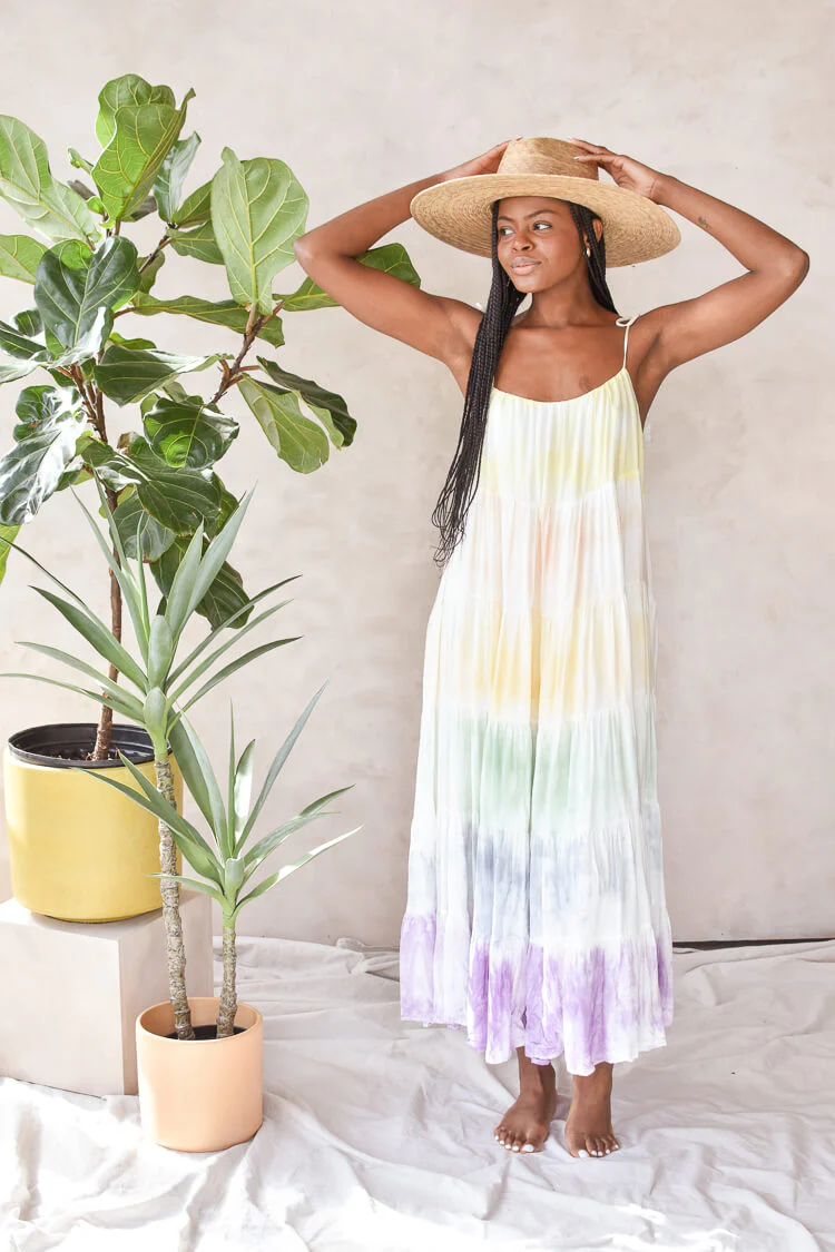 Island Time Rainbow Tie Dye Maxi Dress - Image 3